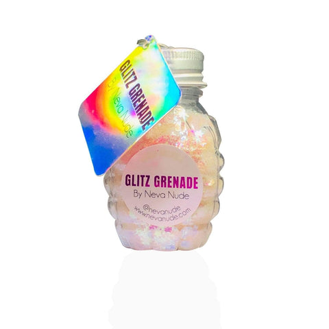 Neva Nude Lucid Dreams Blacklight Cosmetic Glitter Glitz Grenade Keychain In Aloe Gel