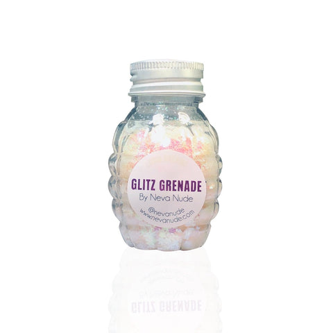 neva nude Lucid Dreams Blacklight Cosmetic Glitter Glitz Grenade Keychain in Aloe Gel