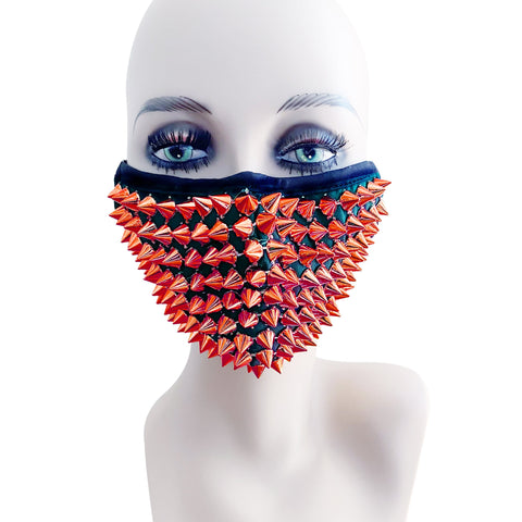 Neva Nude Lust Red Stud Face Masks With Filter Pocket Pastie And Pantie Lingerie Set