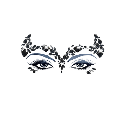 neva nude Maleficent Black Gothic Queen Crystal Jewel Face Sticker