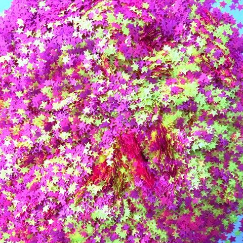 Neva Nude Mayan Raveress Neon Multicolor Blacklight Cosmetic Glitter Glitz Grenade Keychain In Aloe Gel