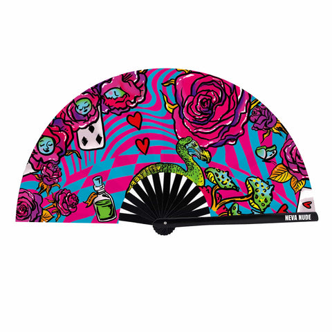 neva nude Meanie Queenie Blacklight Large Folding Fan