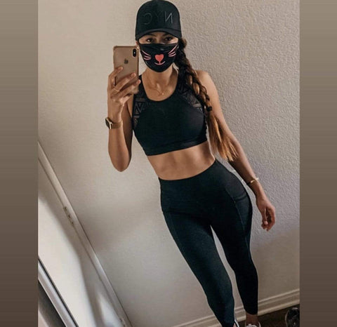 Neva Nude MEOW-ZA Neon Pink & Black Blacklight Face Mask