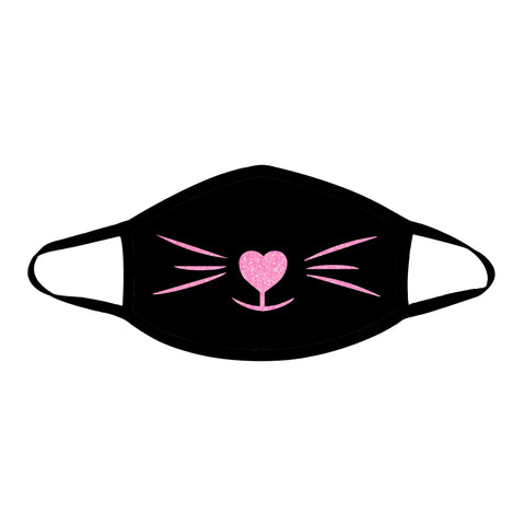 neva nude MEOW-ZA Neon Pink & Black Blacklight Face Mask