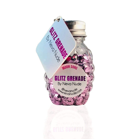 Neva Nude Moon Song Cosmetic Glitter Glitz Grenade Keychain In Aloe Gel