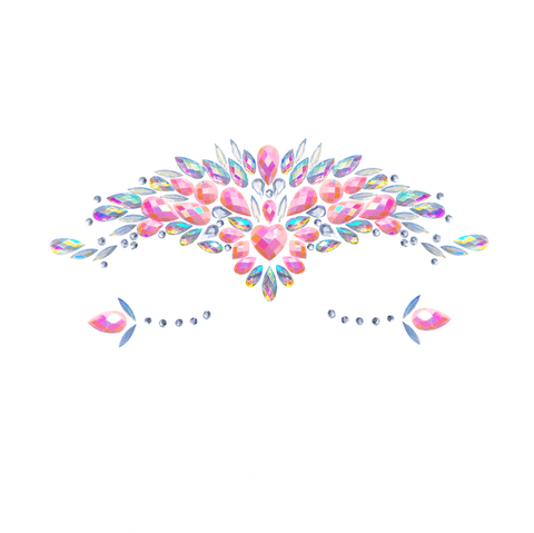 Neva Nude My Lil Princess Iridescent Pink Heart Crystal Face Jewels
