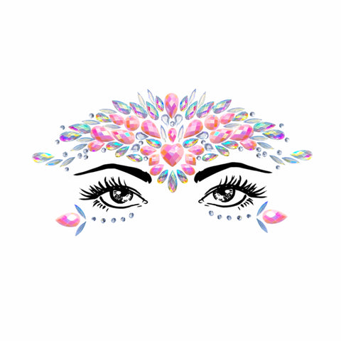 neva nude My Lil Princess Iridescent Pink Heart Crystal Face Jewels