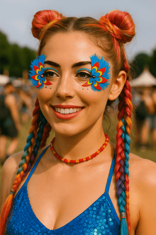 Neva Nude Mystic Peacock Wings Holographic Face Sticker