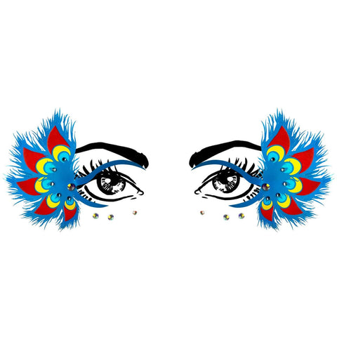 neva nude Mystic Peacock Wings Holographic Face Sticker