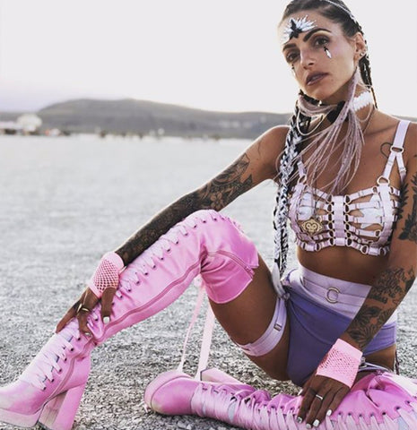 neva nude Nakia Iridescent & Black Crystal Face Jewels