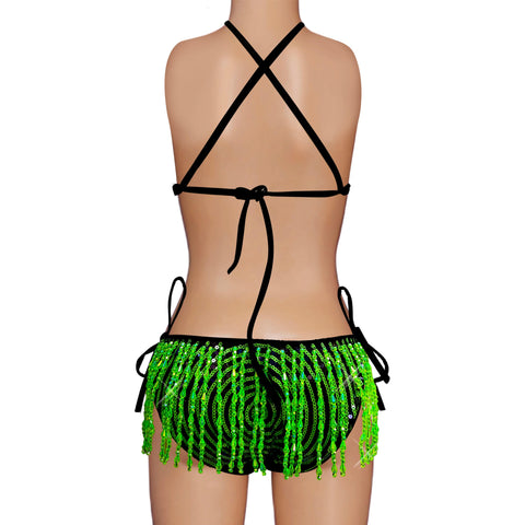 Neva Nude Neon Green UV Reactive Matrixx Reloaded Bodysuit