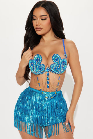 Neva Nude Blue Green Peacock Carnival Bra