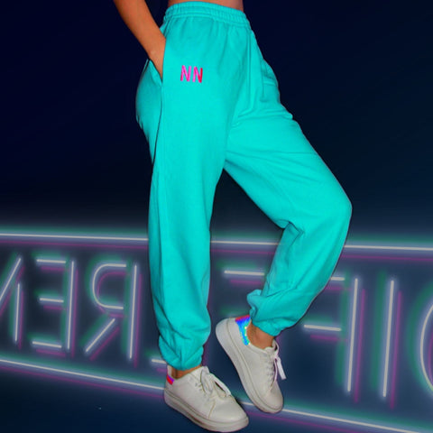 Neva Nude Blue Neon Jogger Naughties Sweat Pants