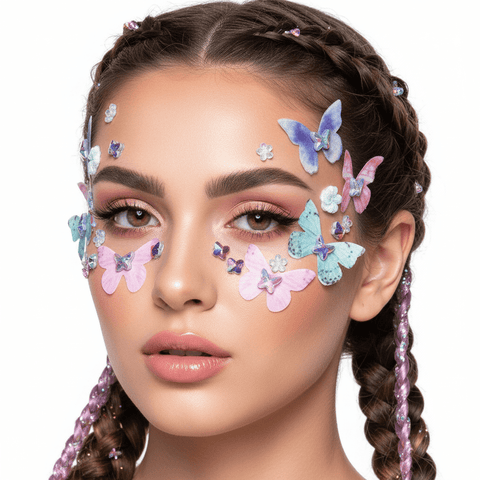 Neva Nude Butterfly Whispers Crystal Face Stickers