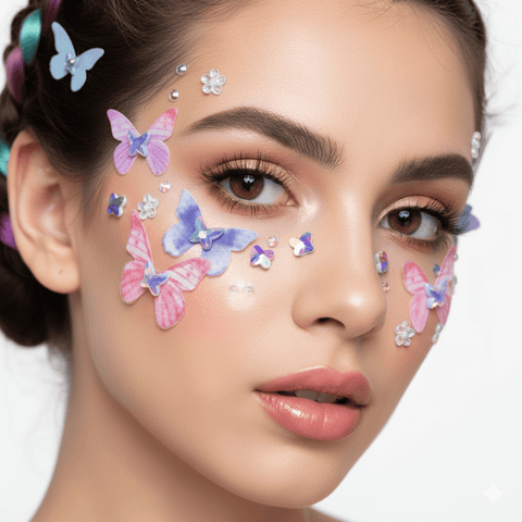 Neva Nude Butterfly Whispers Crystal Face Stickers