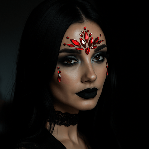 Neva Nude Demonica Red Crystal Face Jewels