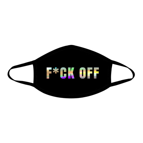 neva nude F*ck Off Holographic Black Face Mask