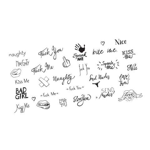 Neva Nude FOOK YU SOUP Large Temporary Tattoo Pack