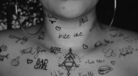 Neva Nude FOOK YU SOUP Large Temporary Tattoo Pack