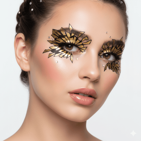 Neva Nude Golden Sunburst Holographic Face Sticker