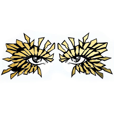 neva nude Golden Sunburst Holographic Face Sticker