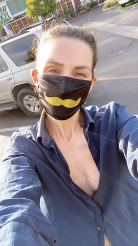 Neva Nude Mr. Mustachio Gold Glitter Face Mask