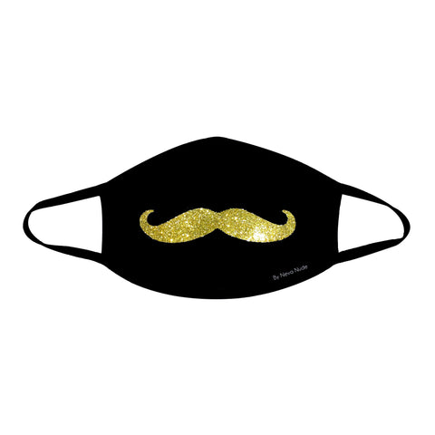 neva nude Mr. Mustachio Gold Glitter Face Mask