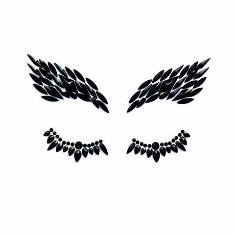 Neva Nude Night Hawk Black Crystal Face Jewels