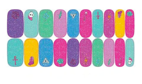 Neva Nude Pastel Poison Glitter Stick On Nails