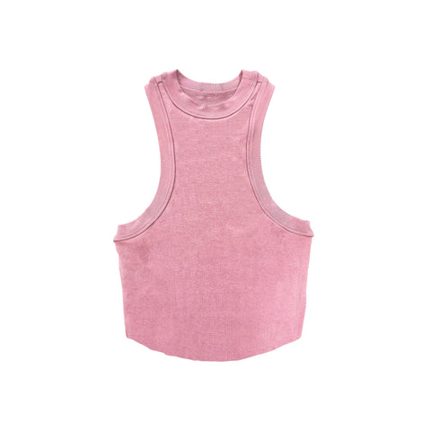 neva nude Side Boob Pink Mauve Tank Crop Top