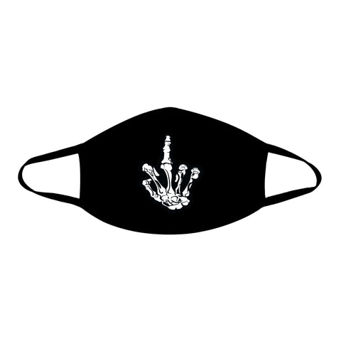 neva nude Skeleton Middle Finger Black Face Mask