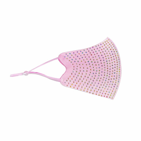 neva nude Pastel Pink Crystal Face Mask With Adjustable Loops