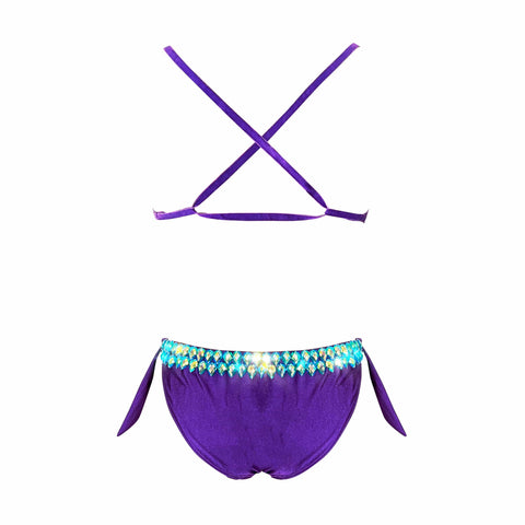 Neva Nude Peacock Royal Blue Green Crystal One Piece Bodysuit