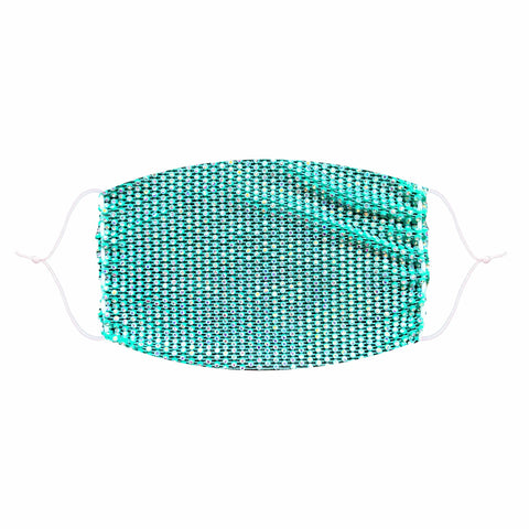 neva nude Perfect Illuzion Teal Crystal Mesh Jewel Face Mask With Adjustable Loops