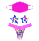 Neva Nude Pinktricity Neon UV Face Mask And Naughty Knix Set