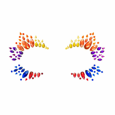 Neva Nude Pride Tribe Rainbow Multicolor Crystal Face Jewels