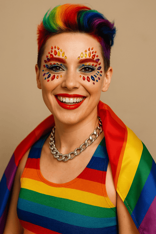 Neva Nude Pride Tribe Rainbow Multicolor Crystal Face Jewels