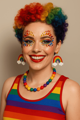 Neva Nude Pride Tribe Rainbow Multicolor Crystal Face Jewels