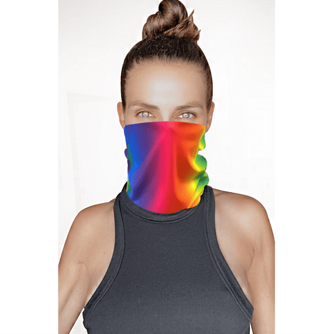 neva nude Rainbow Road Multicolor Sexy Necksie Face Covering