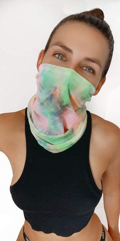 Neva Nude Rainbow Sherbet Tie Dye Velvet Blacklight Sexy Necksie Face Covering