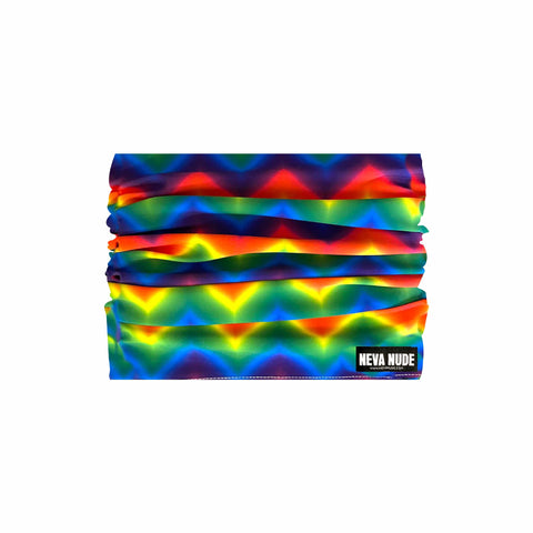 Neva Nude Rainbow Trippin' Multicolor Blacklight Sexy Necksie Face Covering