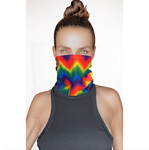 neva nude Rainbow Trippin' Multicolor Blacklight Sexy Necksie Face Covering