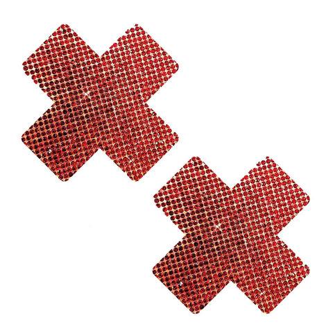 neva nude Red Razzle Dazzle Crystal Jewel Sparkle X Factor Nipple Cover Pasties