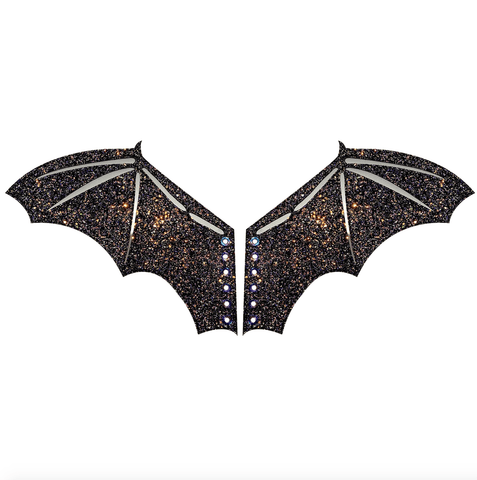 Neva Nude Reflective Glitter Bat Original Wingz Pair For Calf Or Boot