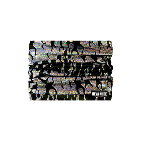 Neva Nude Robo Meltdown Black Holographic Flame Sexy Necksie Face Covering