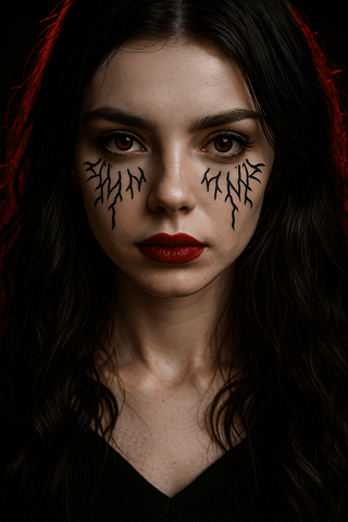 Neva Nude Salvatore Black Glitter Vampire Eye Veins Face Sticker