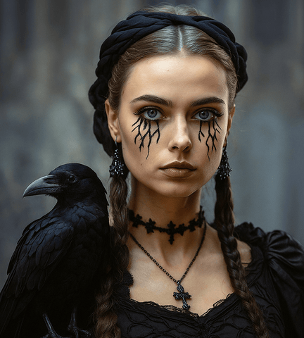 Neva Nude Salvatore Black Glitter Vampire Eye Veins Face Sticker
