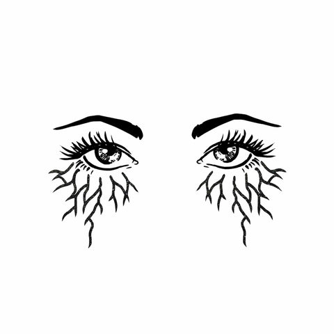 neva nude Salvatore Black Glitter Vampire Eye Veins Face Sticker