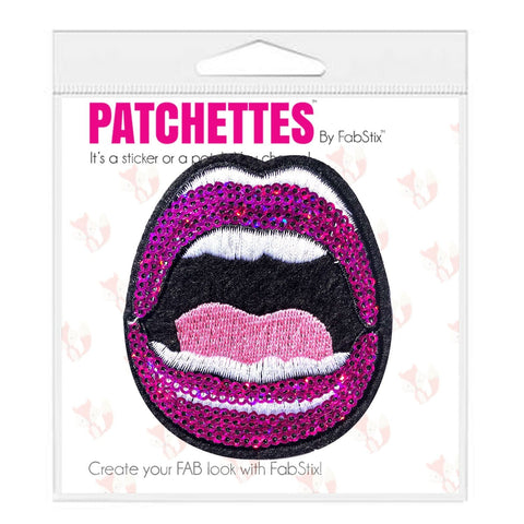 Neva Nude Sequin Mouth Iron-On Patchette Or Sticker