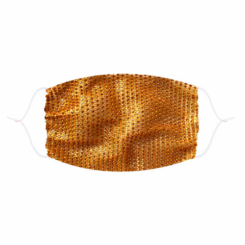 neva nude Sexxy Dreams Burnt Gold Crystal Mesh Jewel Face Mask With Adjustable Loops